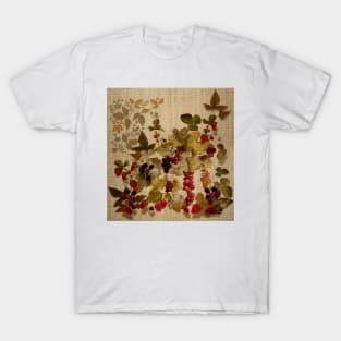 French Cretonne with Forest Fruits Pattern T-Shirt